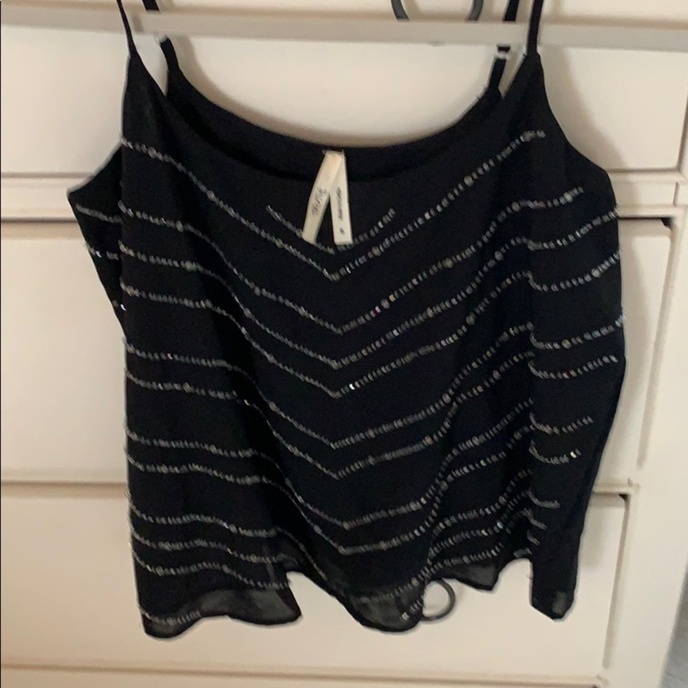 Beaded black dressy tank